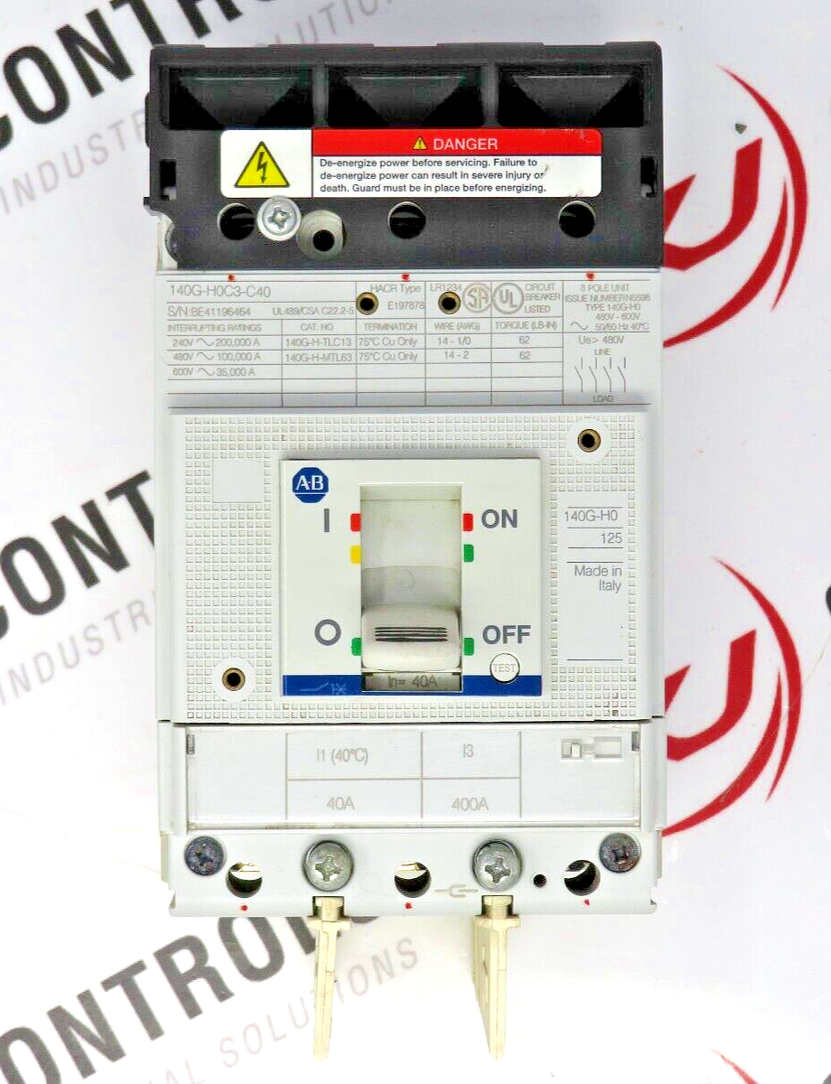 Allen-Bradley 140G-H0C3-C40 40 AMP 100 kA at 480V Molded Circuit Breaker