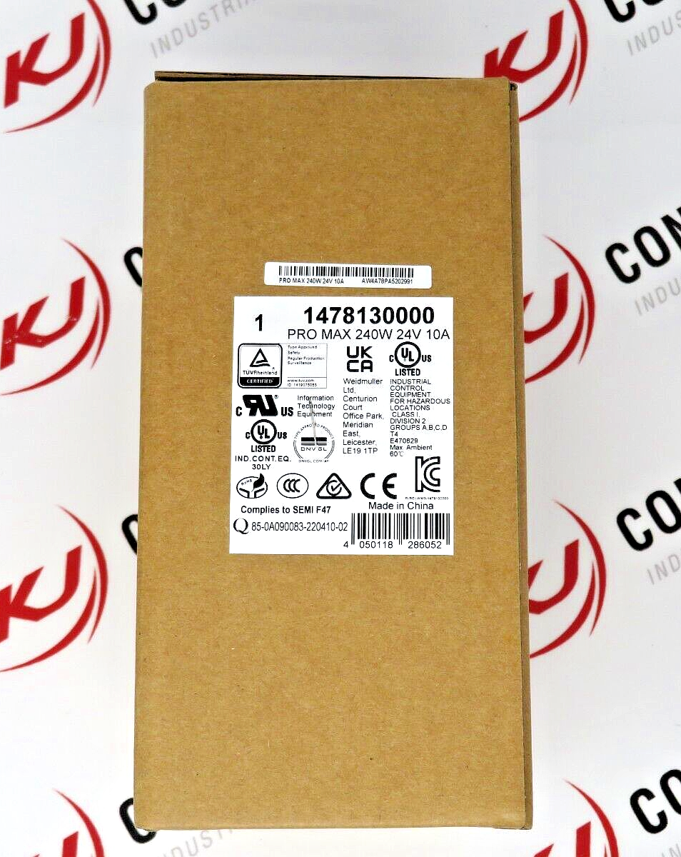 Weidmüller 1478130000 PRO MAX 240W 24V 10A DIN Rail Power Supply Unit 24 V/DC