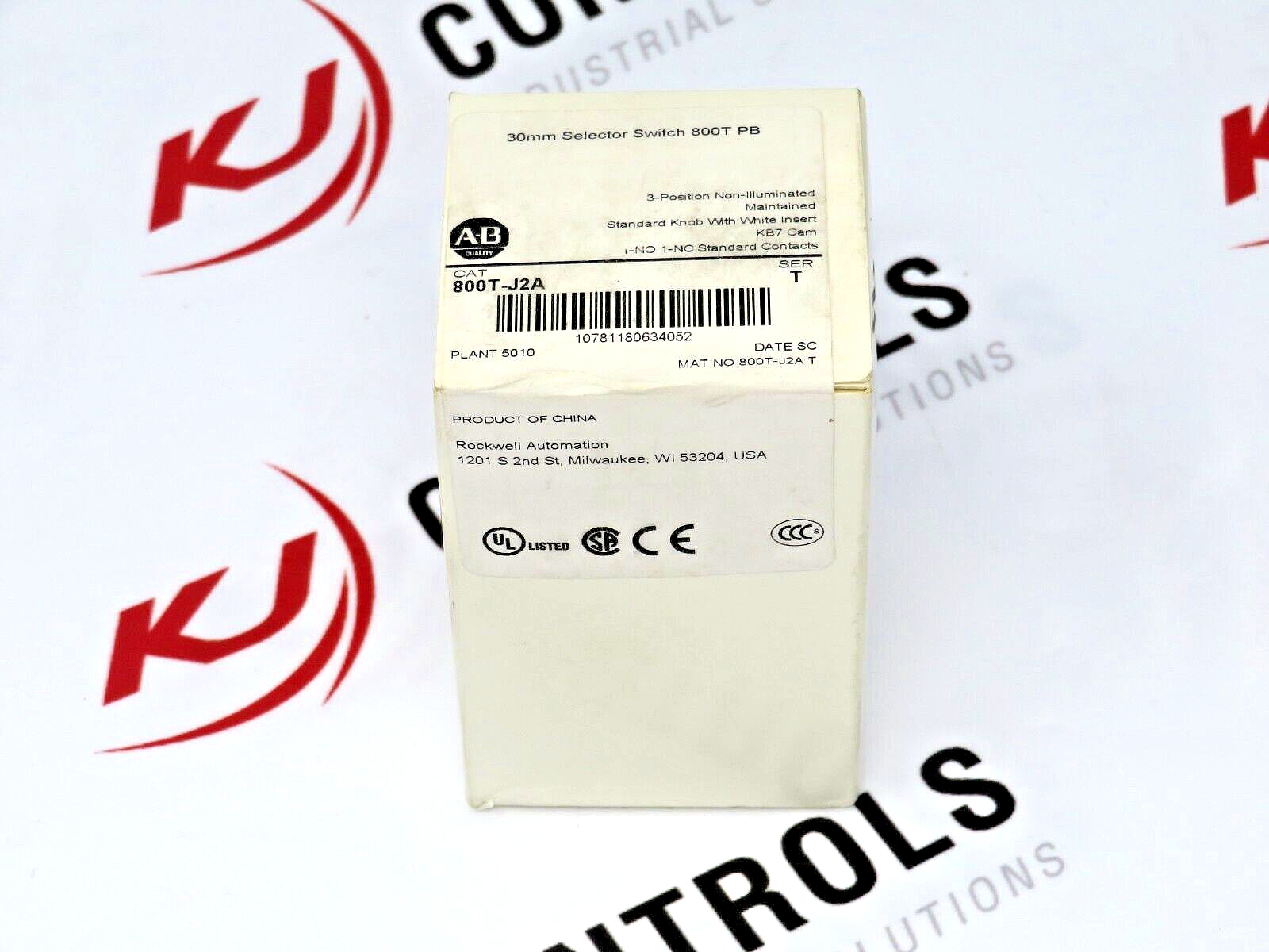 Allen-Bradley 800T-J2A 3-Position Non-Illuminated Selector Switch (SPDT) 30 MM