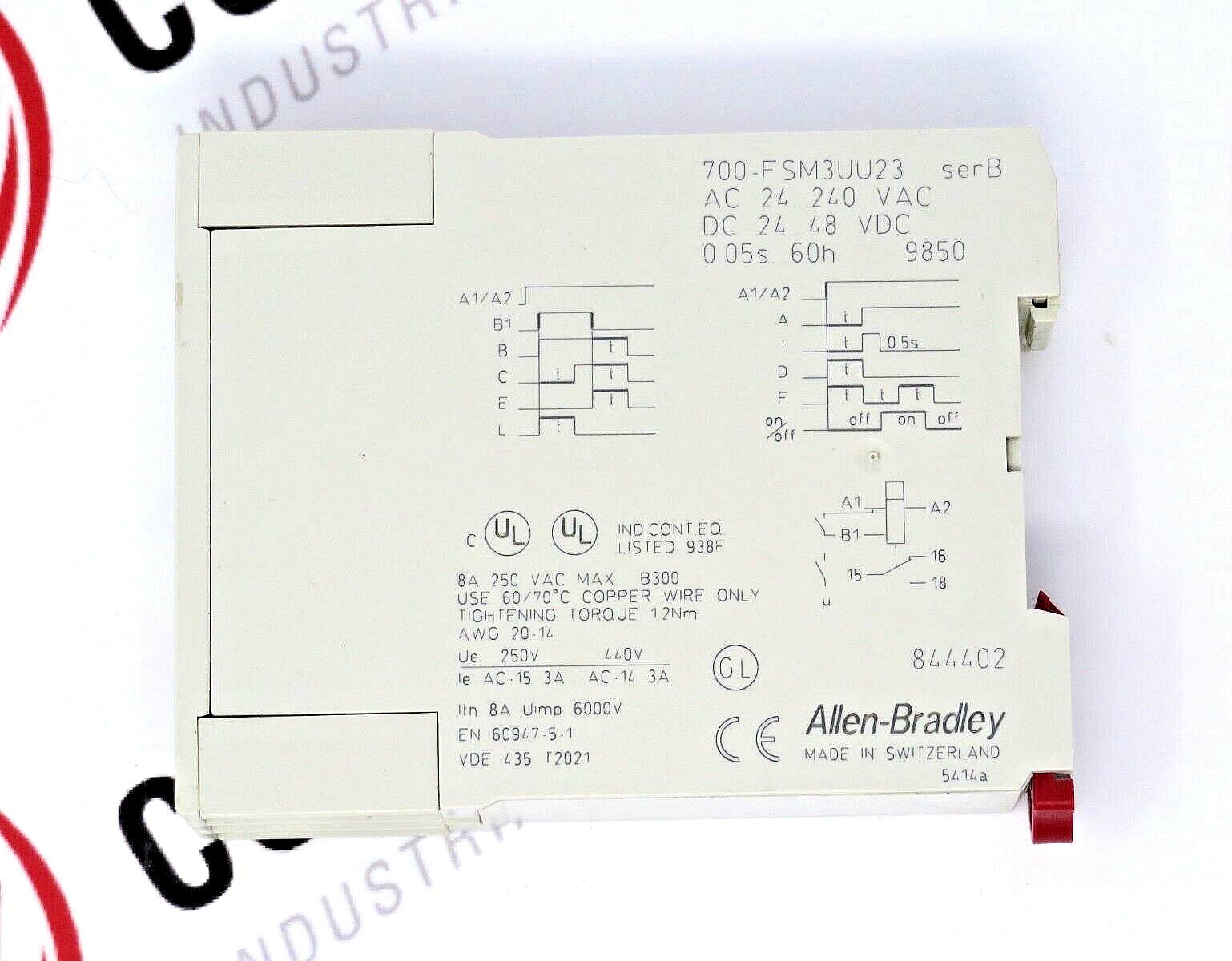 Allen-Bradley 700-FSM3UU23 High Performance Timing Relay 0.05 SEC - 60 HRS. SPDT