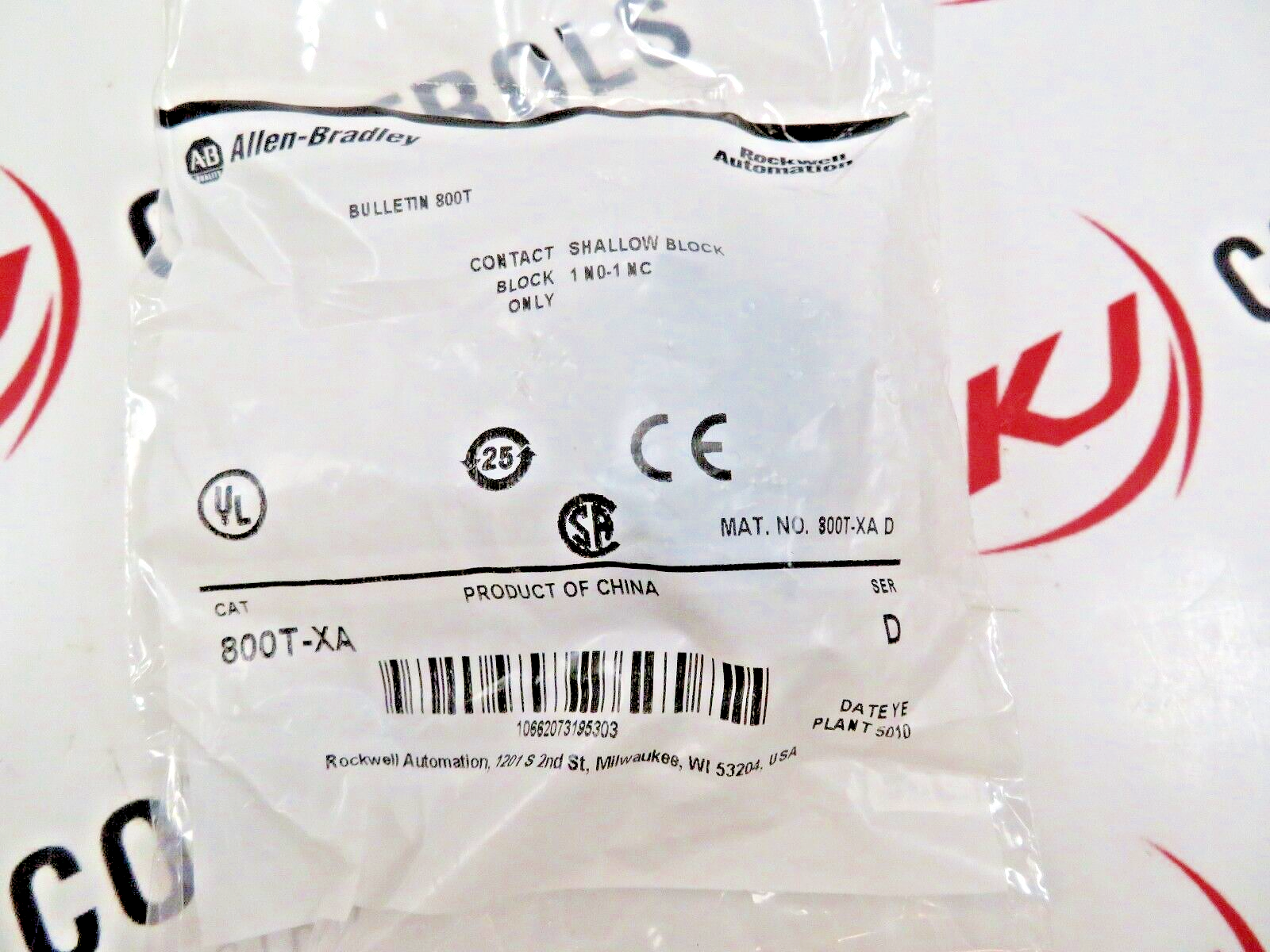 Allen-Bradley 800T-XA Shallow Block Contact Kit