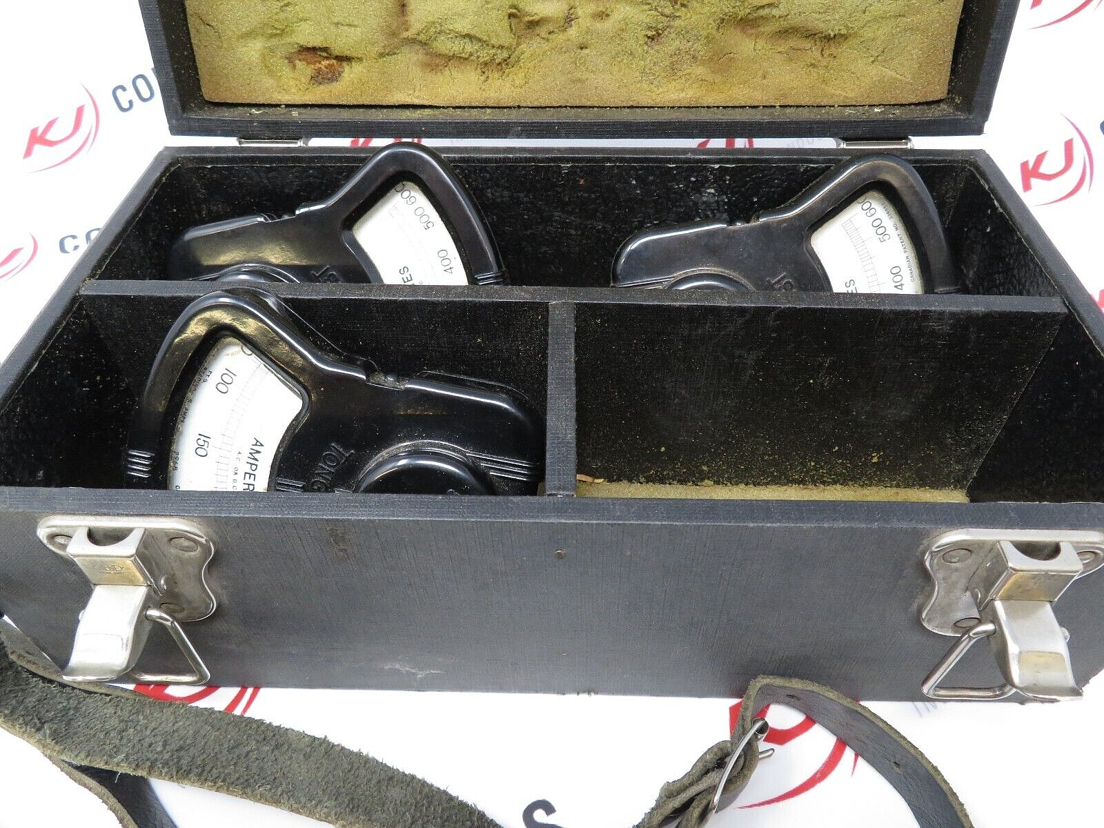 Crompton Parkinson Vintage AC/DC Amperes Tong Tester Kit With Wooden Travel Case