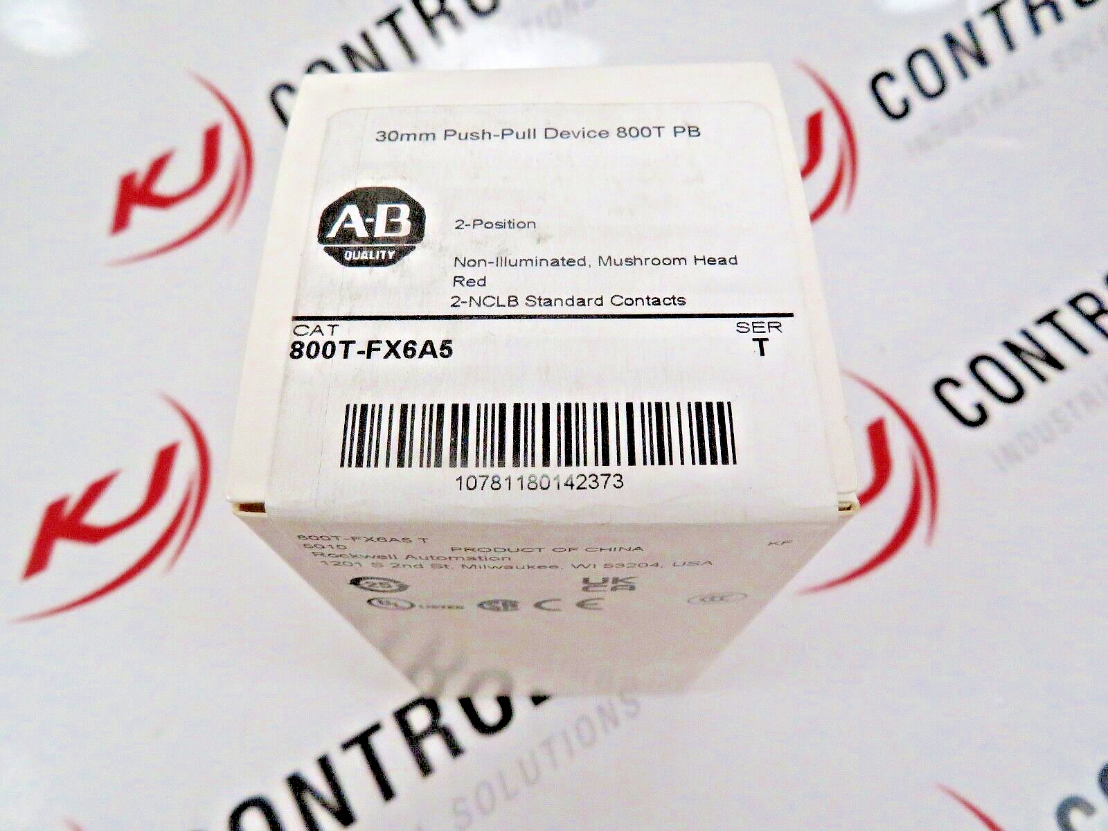 Allen-Bradley 800T-FX6A5 Red 30mm Push-Pull Pilot Device