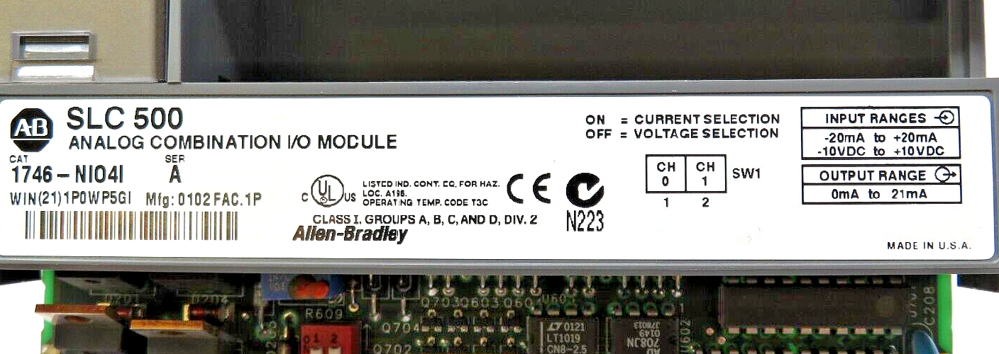Allen-Bradley 1746-NIO4I SLC 500 Analog Combination I/O Module
