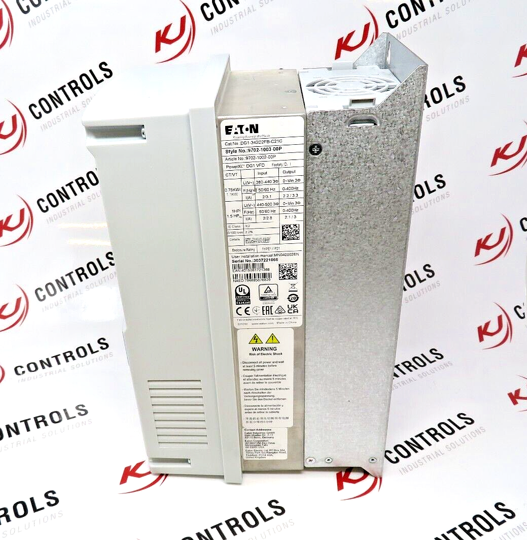 Eaton DG1-342D2FB-C21C Variable Frequency Drive 480VAC 1HP Max 2.2A NEMA1 3PH