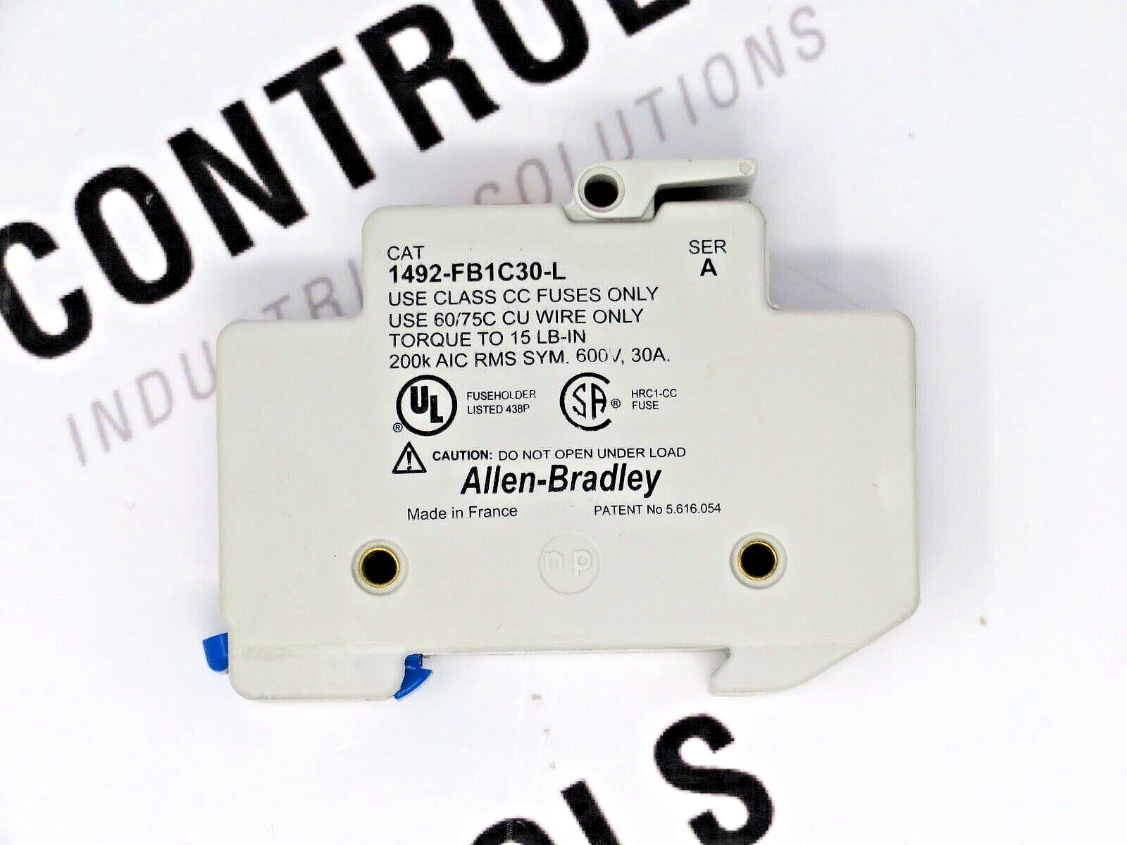 Allen-Bradley 1492-FB1C30-L Series A Fuse Holder 30A Class CC Fuse Type 1-Pole