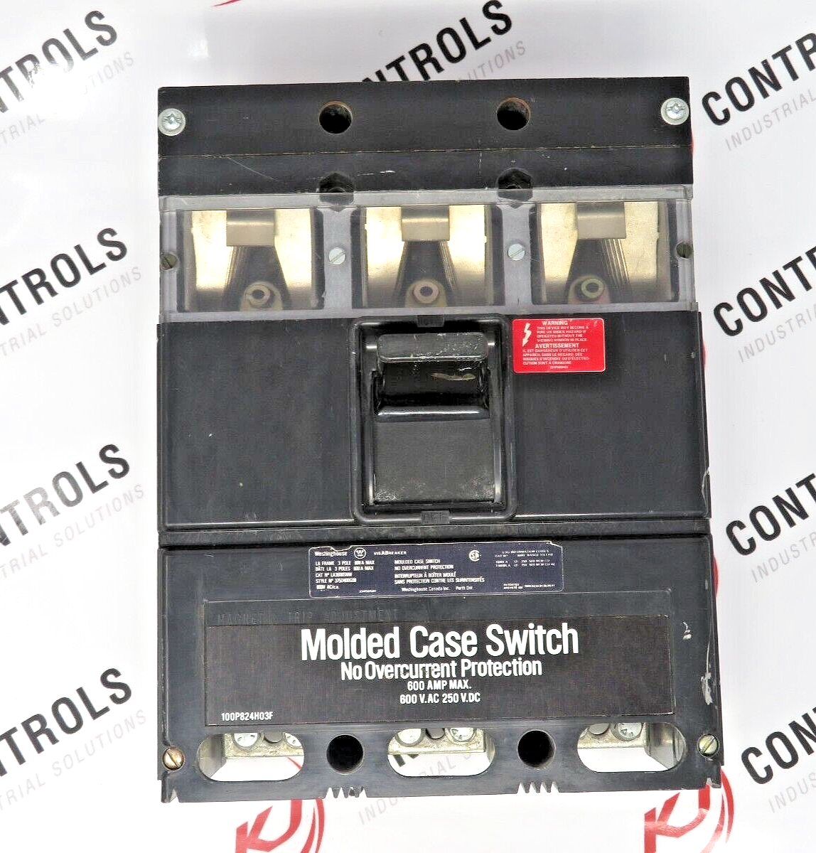 Westinghouse LA3600SNW Molded Case Switch 600A 3-Pole 600VAC Style 375D400G08