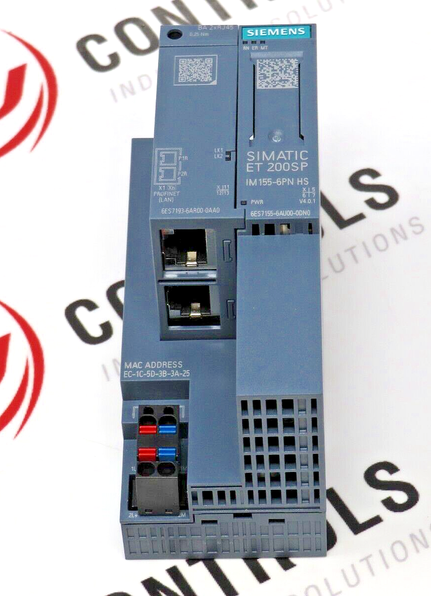 Siemens 6ES7155-6AU00-0DN0 SIMATIC ET 200SP PROFINET Interface Module IM155-6PN High Speed