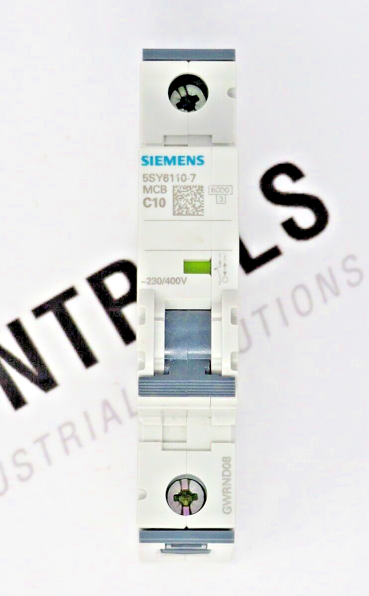 Siemens 5SY6110-7 Miniature Circuit Breaker 10A 1-Pole 230/400VAC DIN Rail Mount