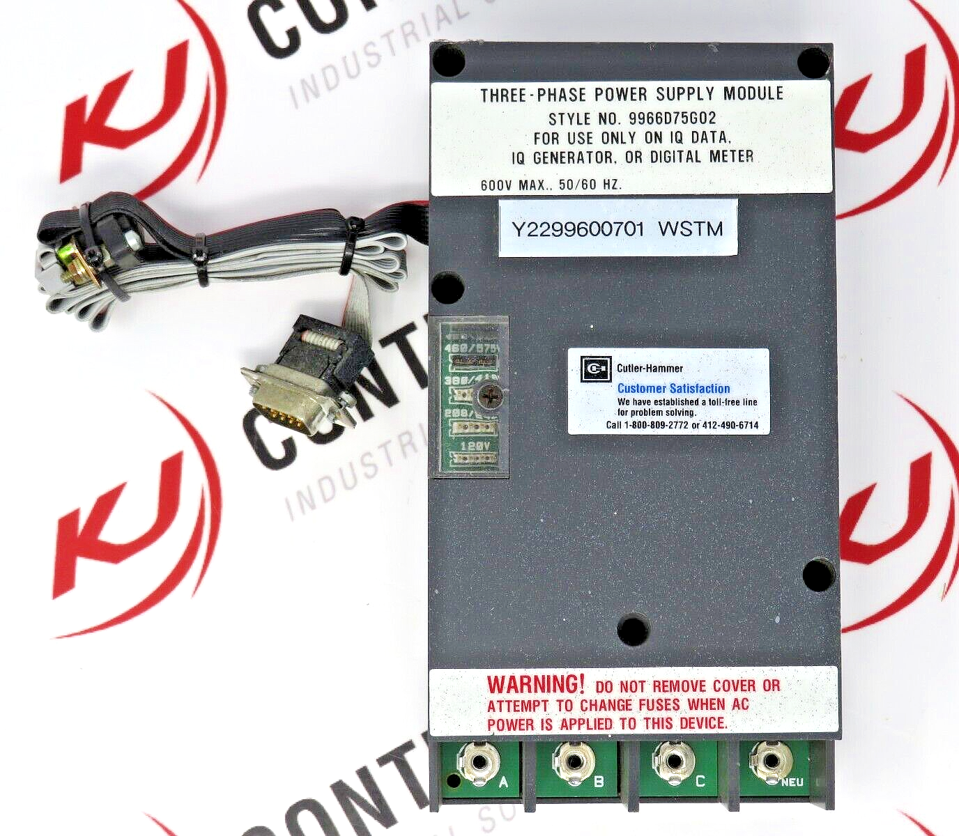 Eaton Cutler-Hammer 9966D75G02 Three-Phase Power Supply Module 600V Max 50/60 HZ