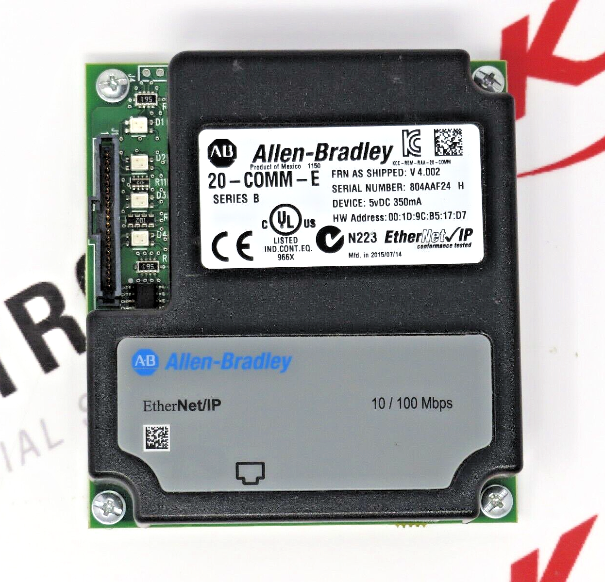 Allen-Bradley 20-COMM-E Ethernet Communication Adapter (No Communication Cables)