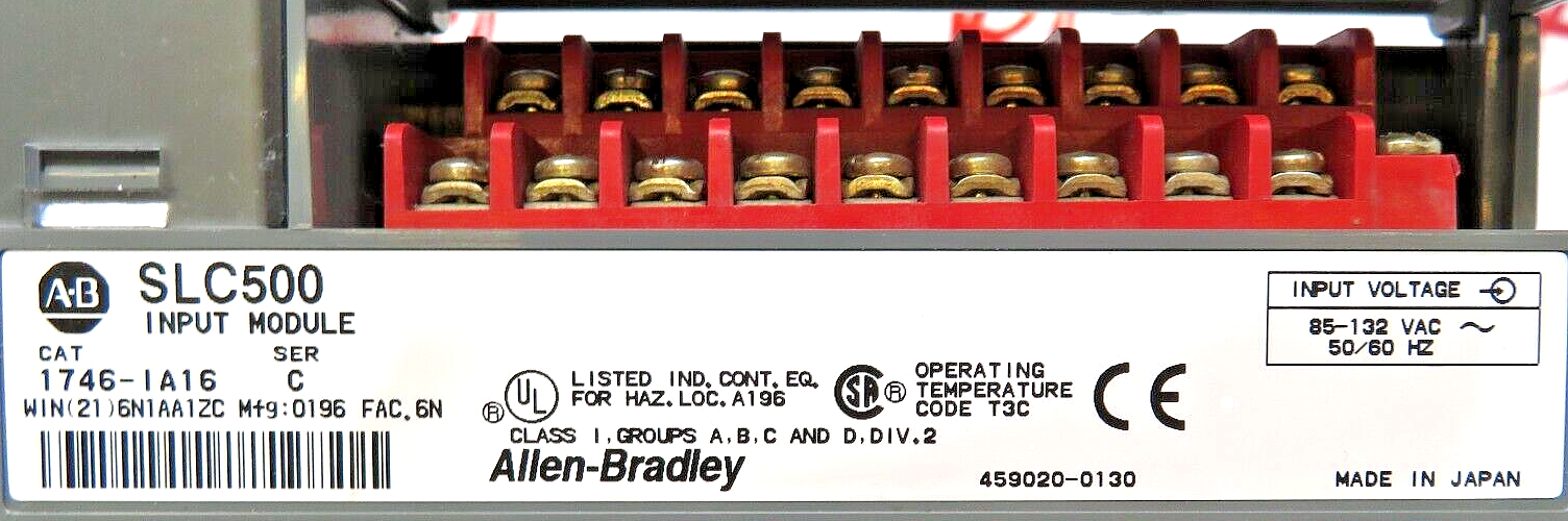 Allen-Bradley 1746-IA16 SLC 500 16-Point AC Input Module Series A / B / C