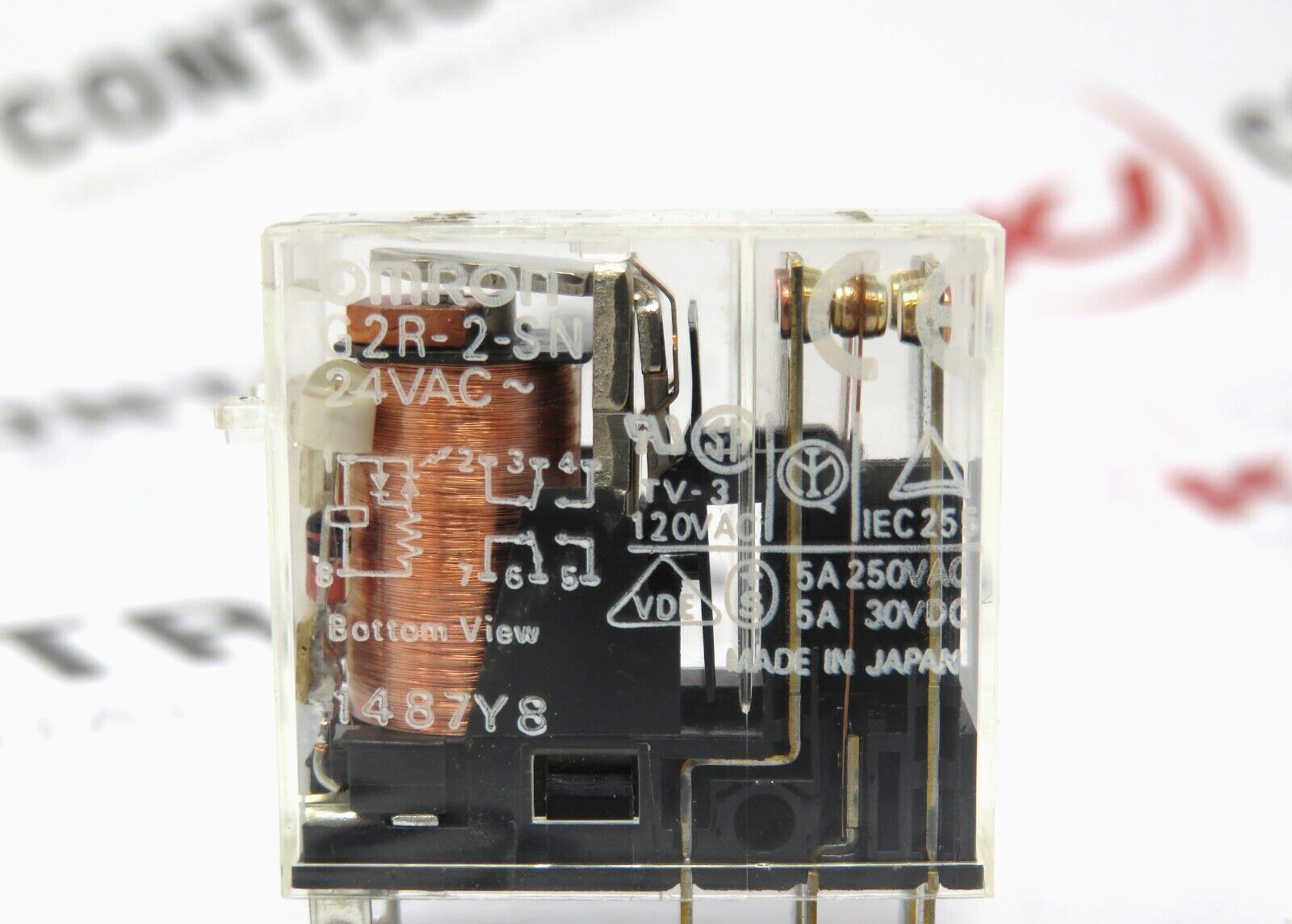 Omron G2R-2SN Relay 2Pole 5A DPDT 24VAC 50/60Hz Plug In LED Indicator G2R Series