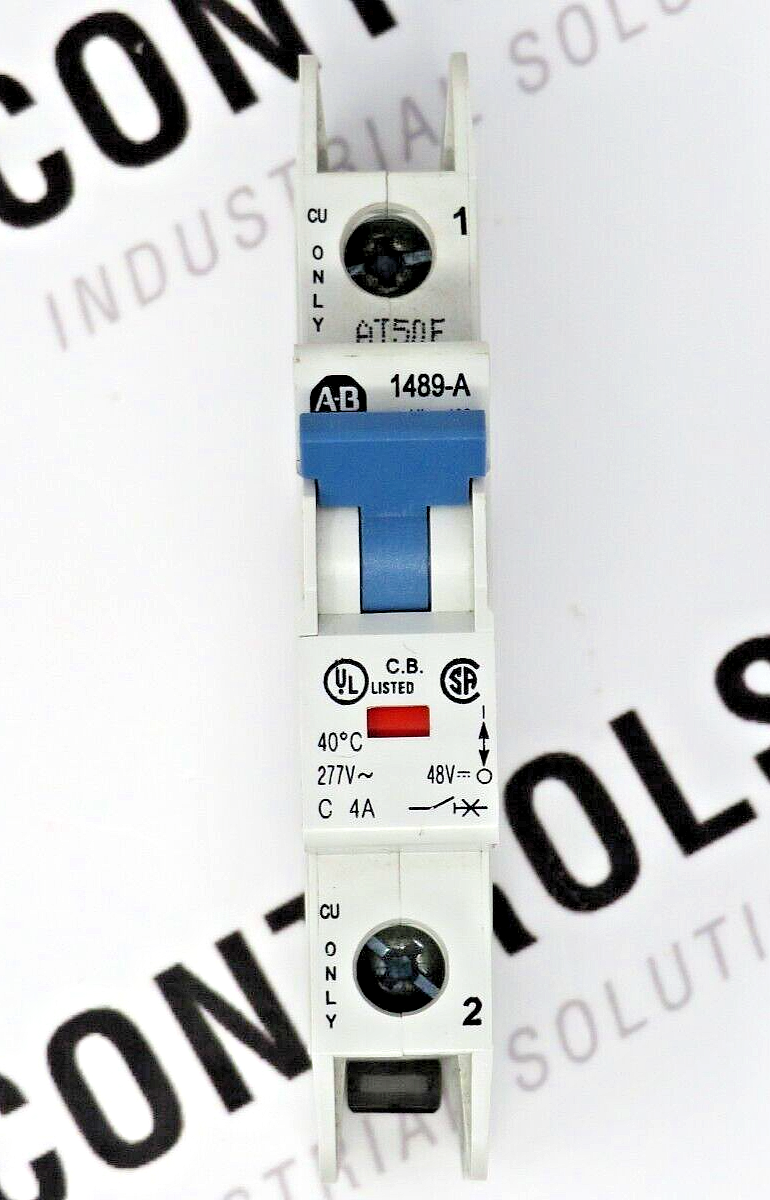 Allen-Bradley 1489-A1C040 Circuit Breaker 4A 1-Pole 277VAC 48VDC 50/60HZ DIN