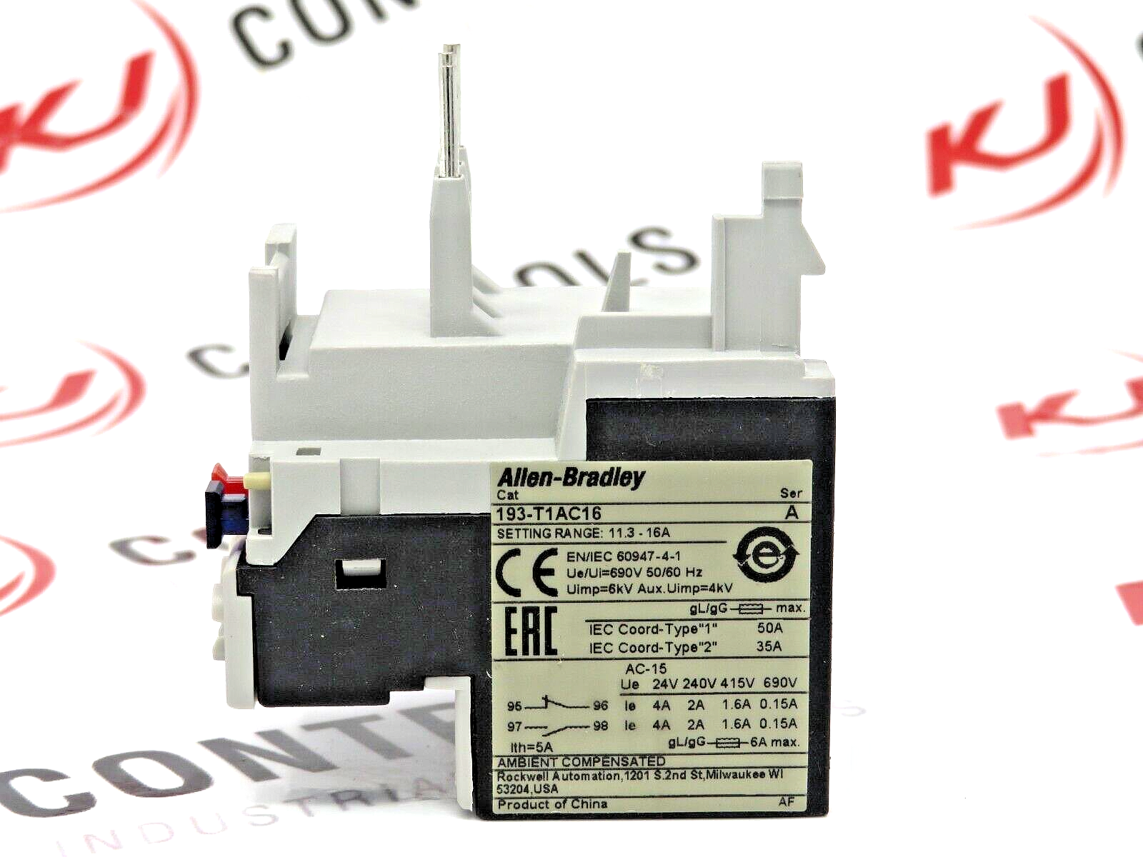 Allen-Bradley 193-T1AC16 Thermal Overload Relay 11.3 to 16.0 AMP Setting Range