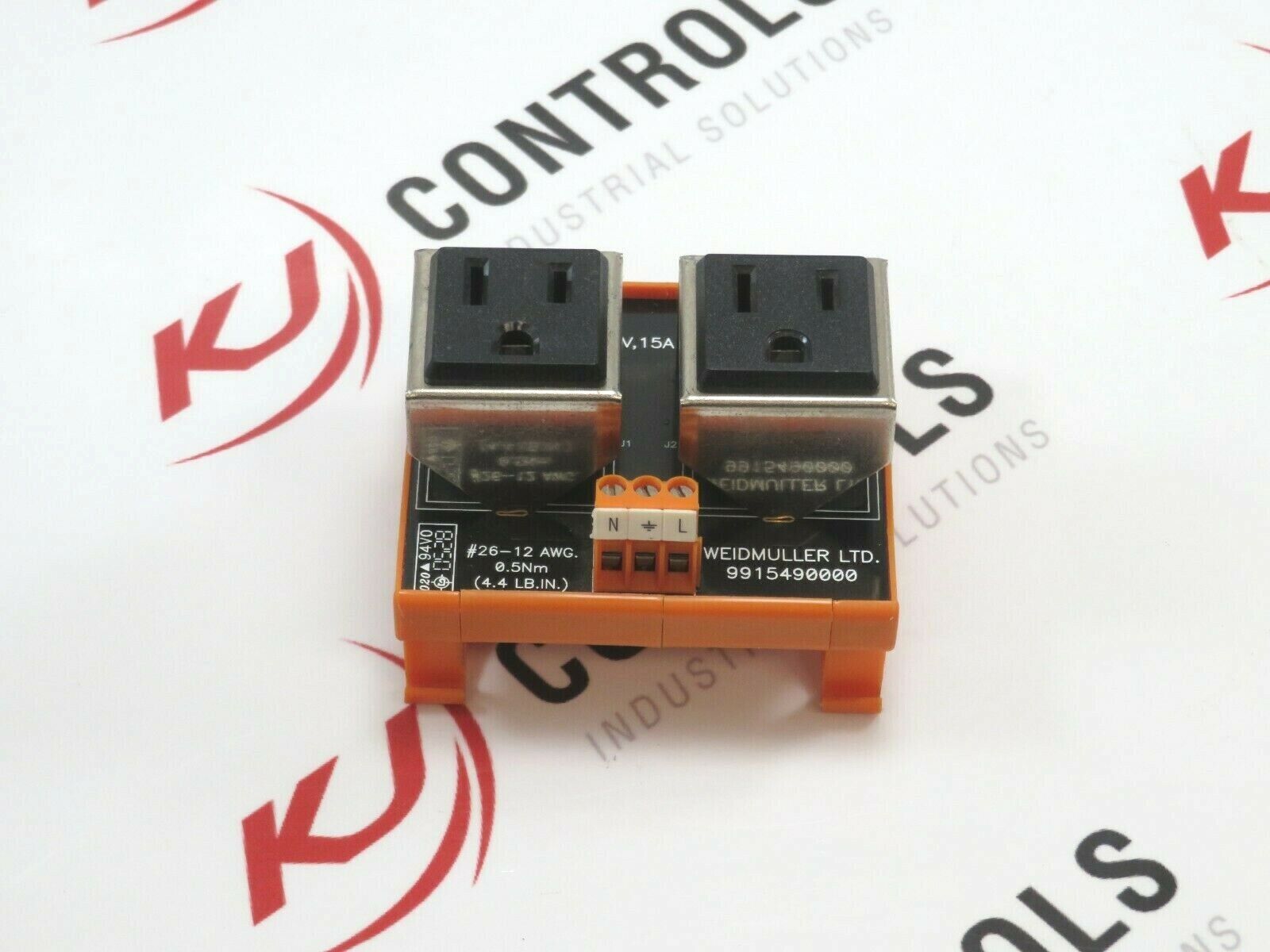 Weidmuller 9915490000 DIN-Rail Power Outlet 15A 125VAC