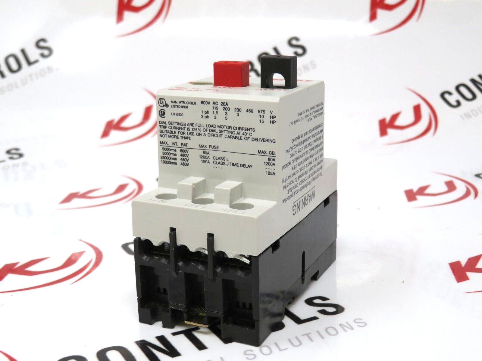 Asea Brown Boveri MSU-K20 Motor Starter 600V 20A 50/60Hz