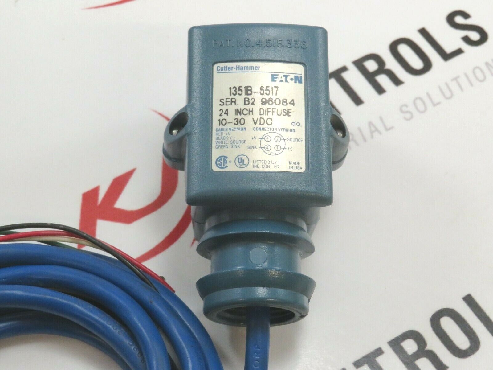 Eaton Cutler-Hammer 1351B-6517 Photoelectric Sensor Diffuse 10-30VDC 24-Inch
