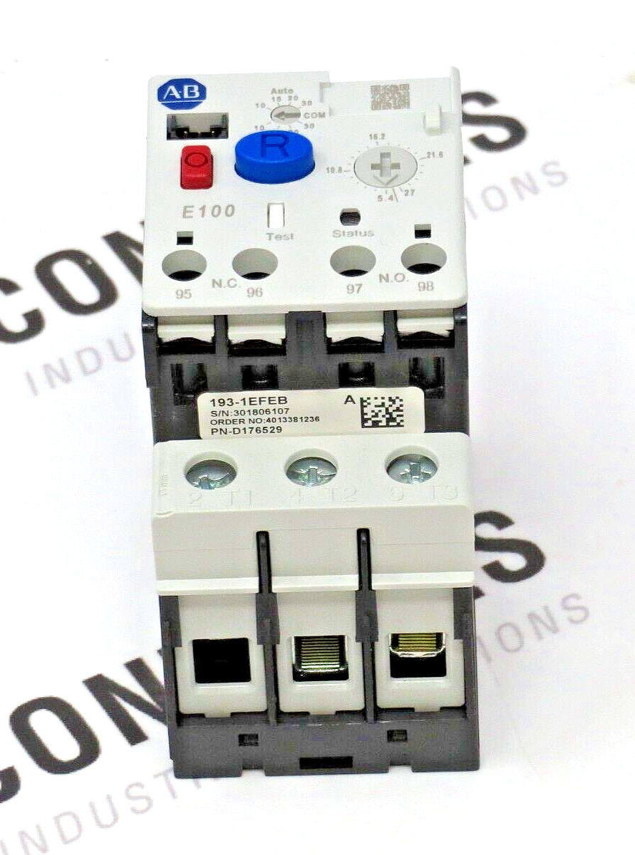 Allen-Bradley 193-1EFEB E100 Series Overload Relay 5.4-27.0A Manual/Auto Reset