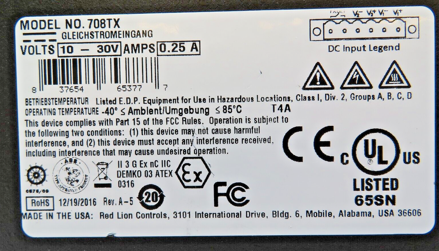 Red Lion Controls N-Tron 708TX 8-Port Industrial Fully-Managed Ethernet Switch