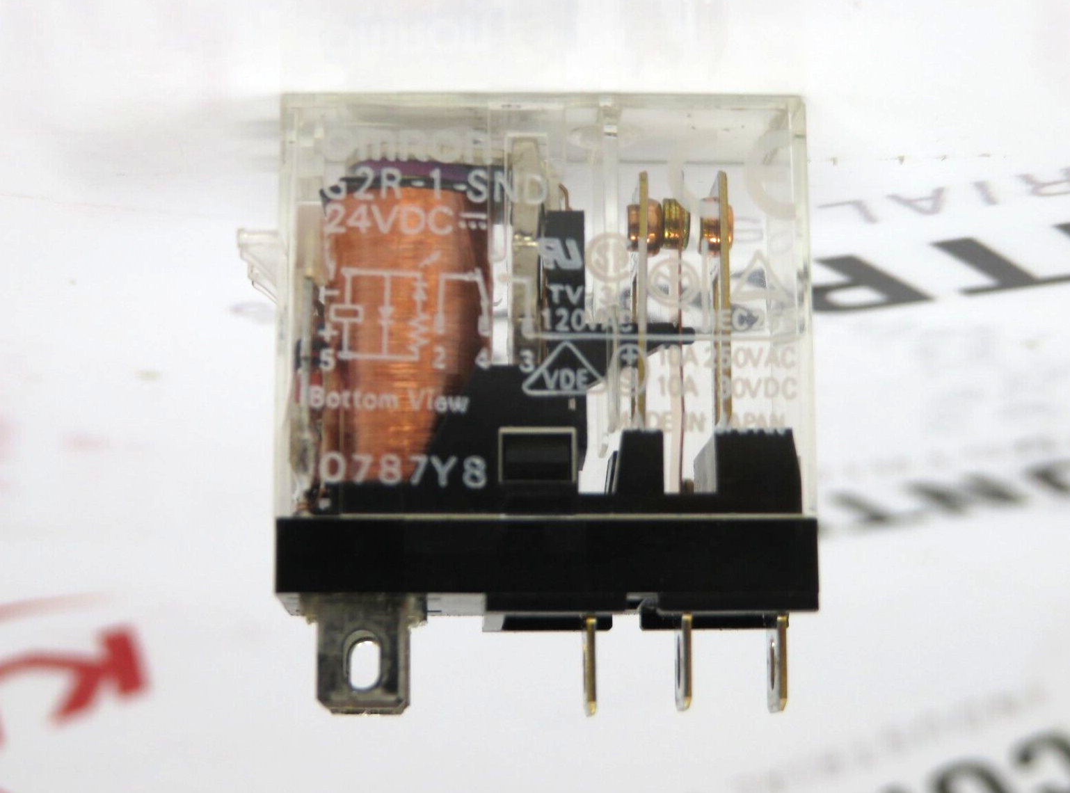 Omron G2R1SND 24VDC Relay 10A 1Pole Plug In Mechanical Flag And Name Plate SPDT