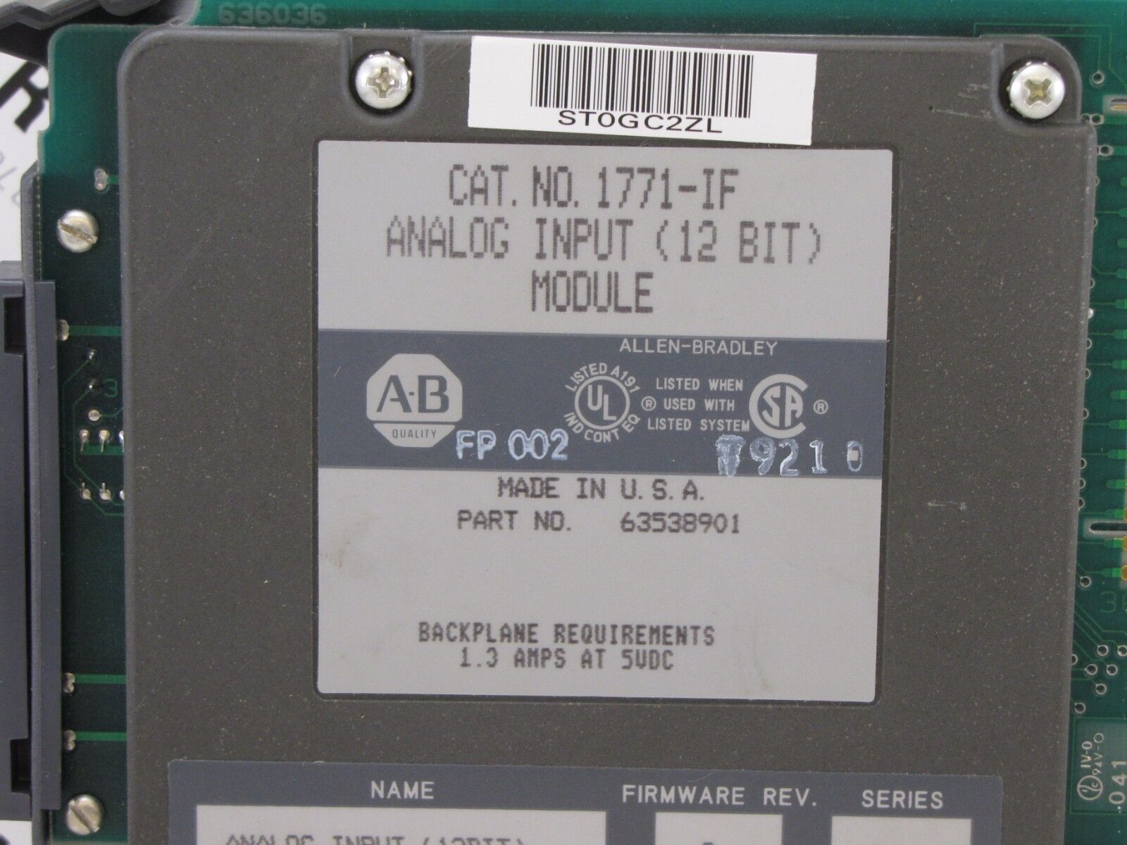 Allen-Bradley 1771-IF Input Module Analog