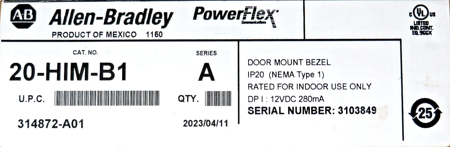 Allen-Bradley 20-HIM-B1 Powerflex Architecture Class HIM Series A Bezel Kit
