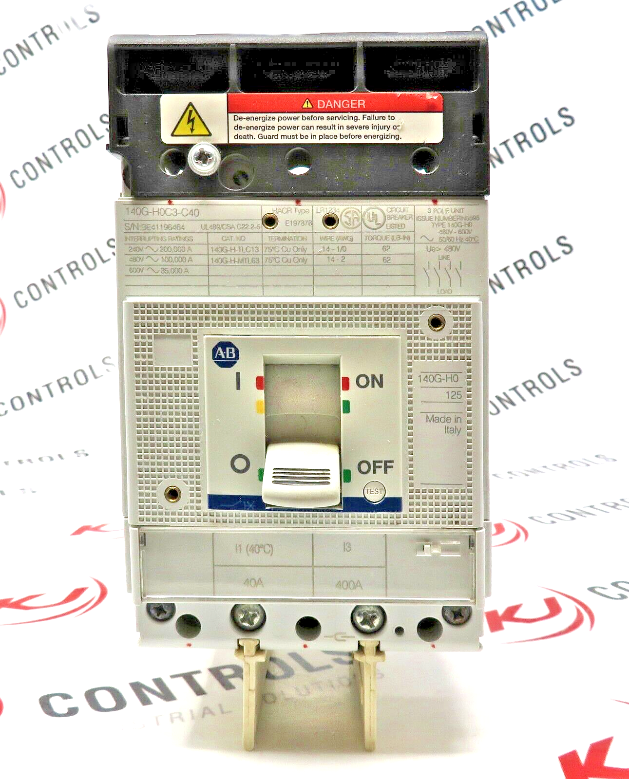 Allen-Bradley 140G-H0C3-C40 40 AMP 100 kA at 480V Molded Circuit Breaker
