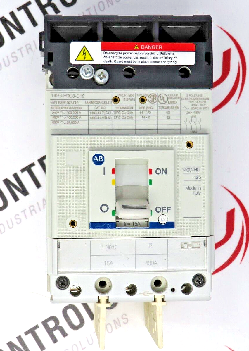 Allen-Bradley 140G-H0C3-C15 15 AMP 100kA @ 480V Molded Case Circuit Breaker