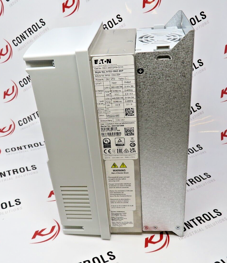 Eaton DG1-342D2FB-C21C Variable Frequency Drive 480VAC 1HP Max 2.2A NEMA1 3PH