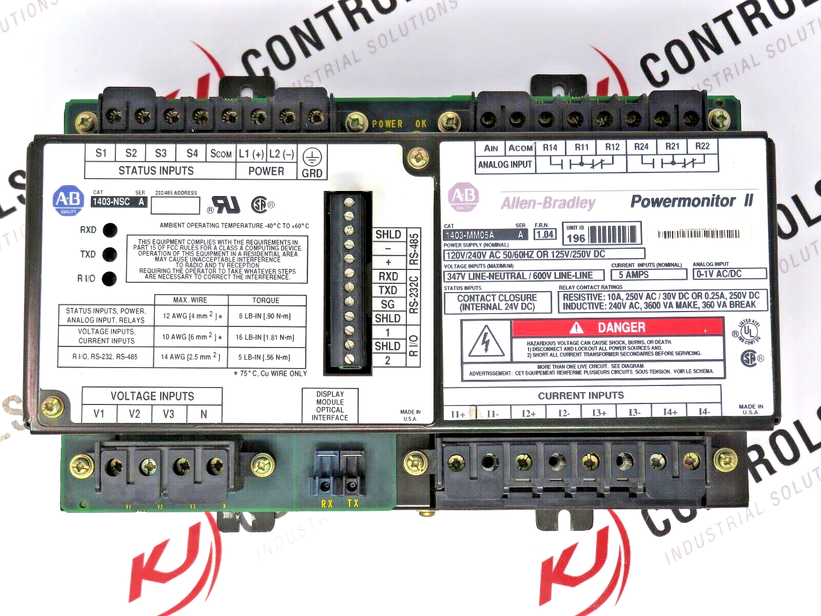 Allen-Bradley 1403-MM05A Display Module / 1403-NSC Communication Module