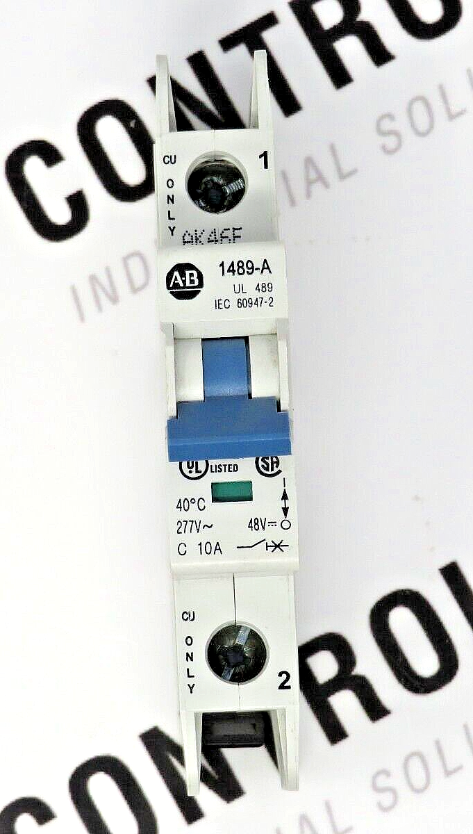 Allen-Bradley 1489-A1C100 Circuit Breaker 10A 1-Pole 277VAC 48VDC 50/60HZ DIN