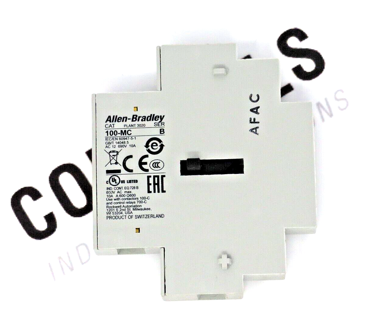 Allen-Bradley 100-MC Auxiliary Contact 10 AMP 600 VAC Series B