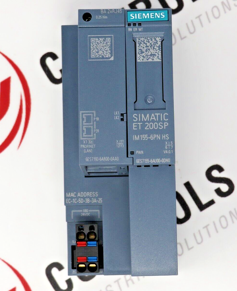 Siemens 6ES7155-6AU00-0DN0 SIMATIC ET 200SP PROFINET Interface Module IM155-6PN High Speed
