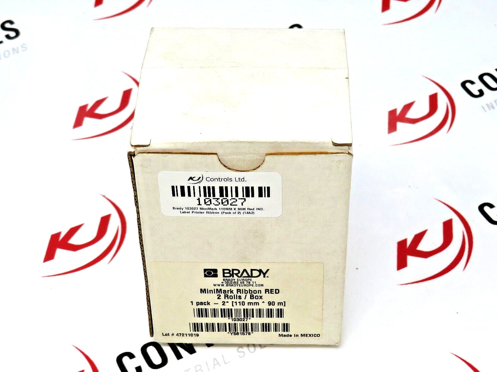 Brady 103027 MiniMark 110MM X 90M Red IND. Label Printer Ribbon (Pack of 2)