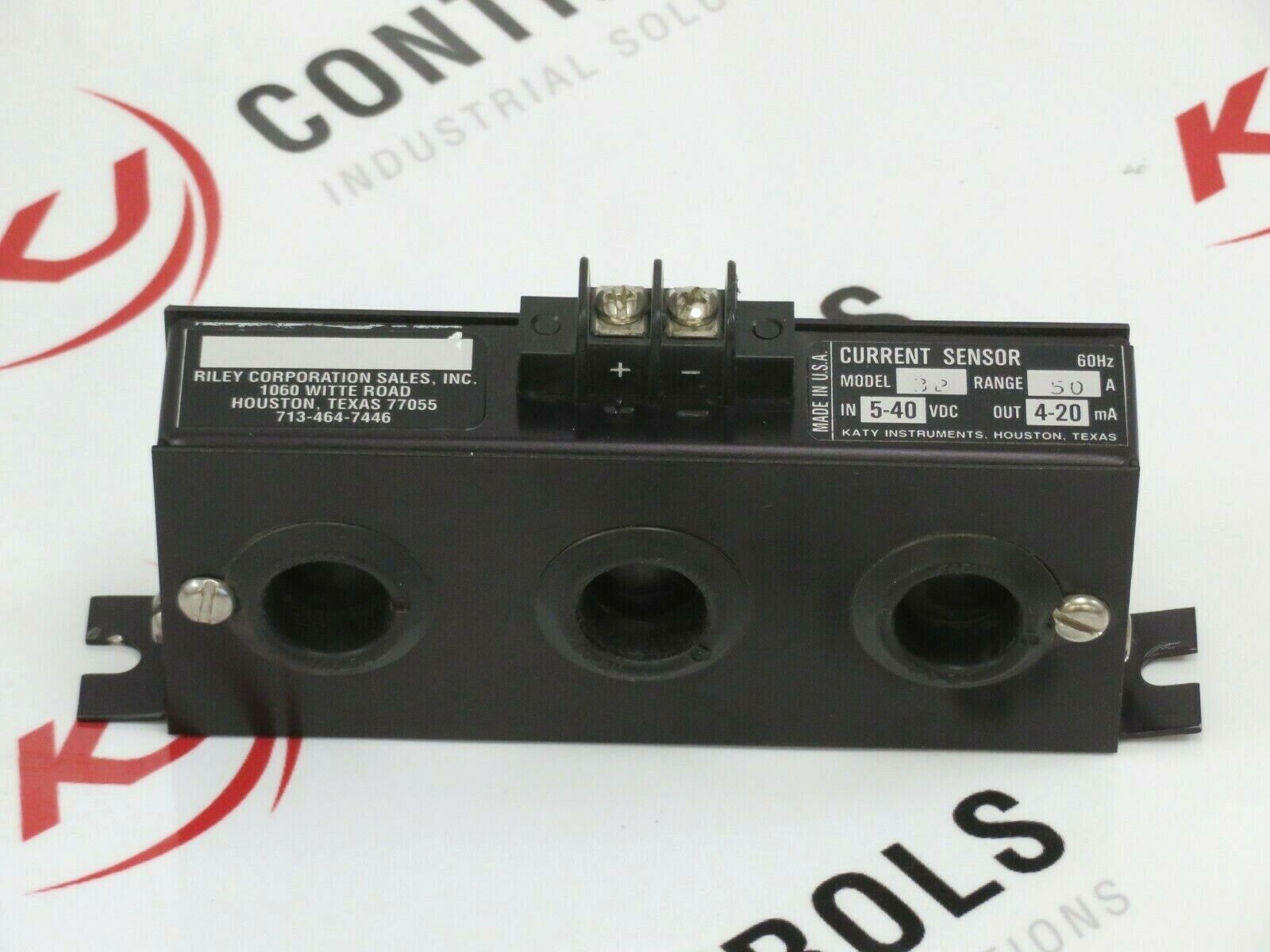 Katy Instruments Model 3P Current Sensor 3-Phase 50A 5-40VDC Input 4-20mA Output