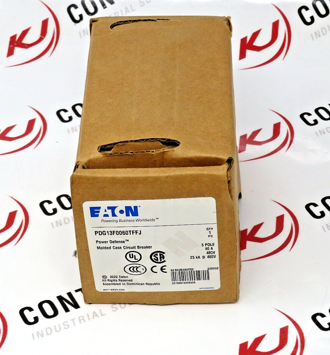 Eaton PDG13F0060TFFJ Power Defense Molded Circuit Breaker 60A 3-Pole 25kA @480V