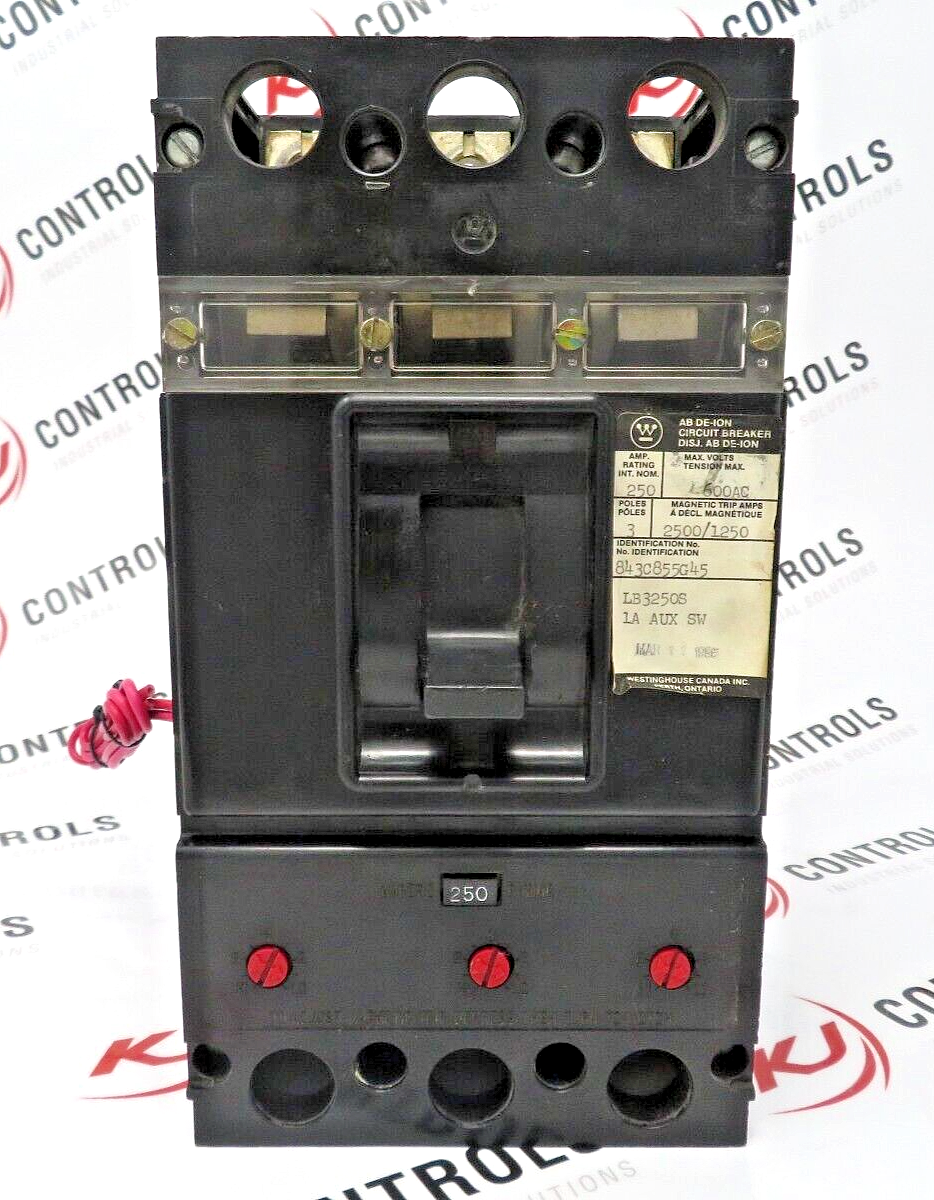 Westinghouse LB3250S AB D-ION Molded Circuit Breaker 250 AMP  600 Volts  3-Pole