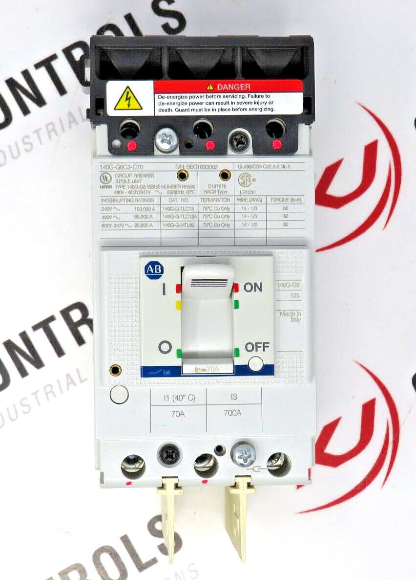 Allen-Bradley 140G-G6C3-C70 70 AMP 65 kA @ 480V Molded Circuit Breaker