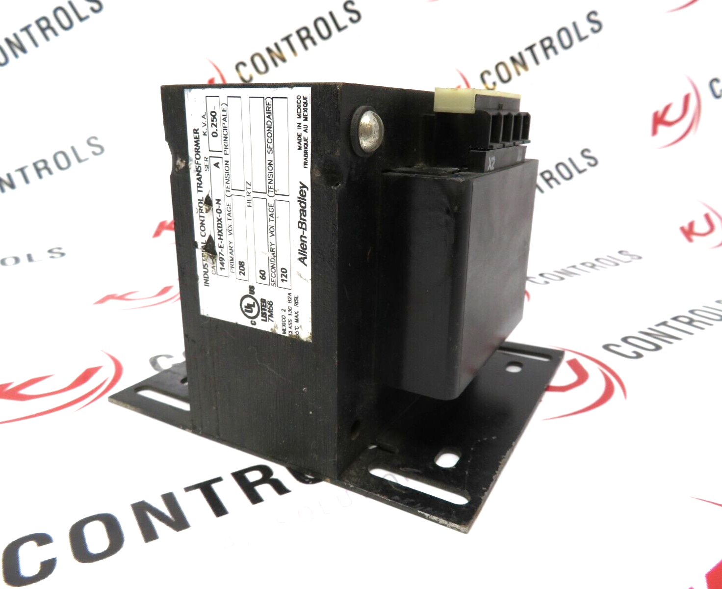 Allen Bradley 1497-E-HXDX-0-N Transformer 250VA 208V-60Hz 120V-60Hz 0 PRI 0 Sec