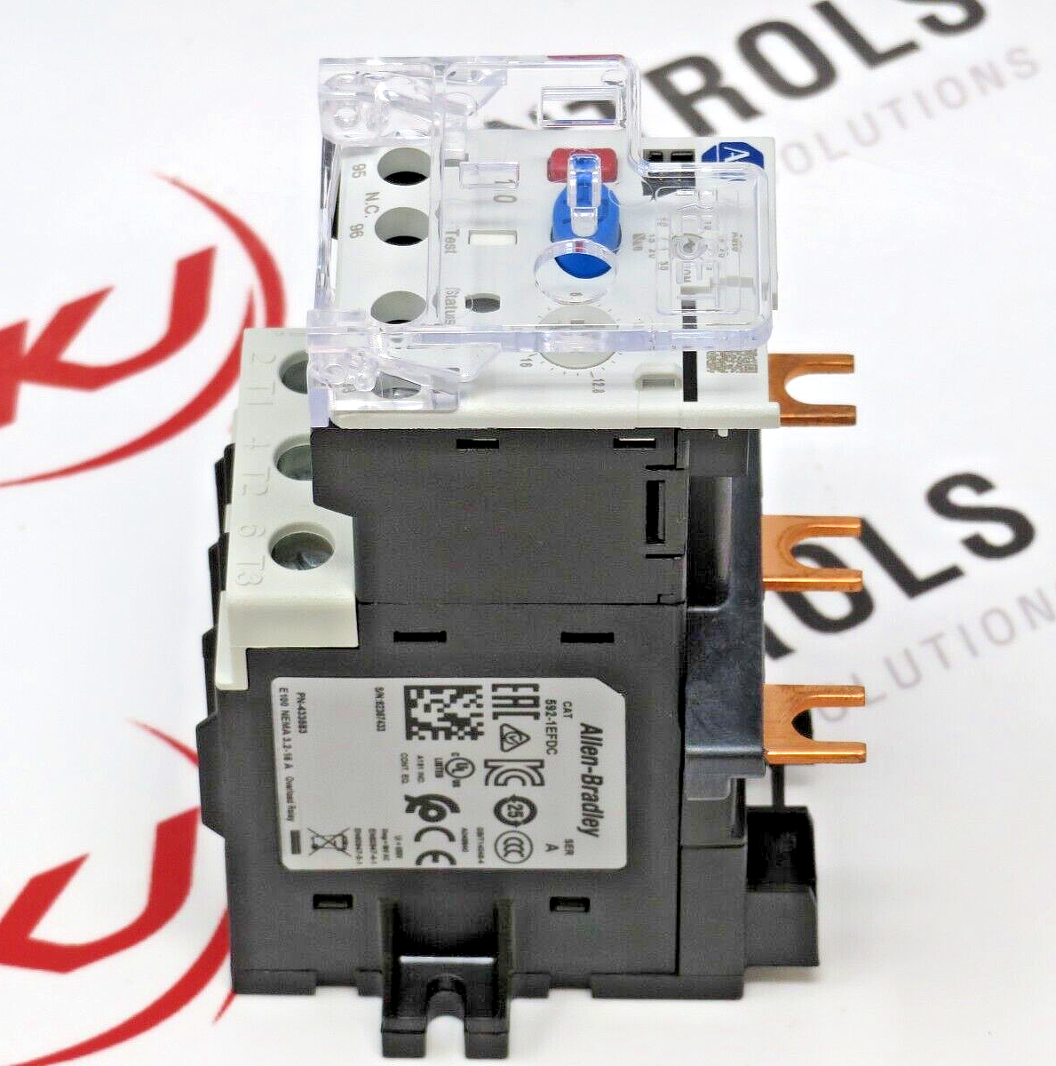 Allen-Bradley 592-1EFDC E100 Overload Relay 3.2-16A Trip Class 10/15/20/30 SER.A