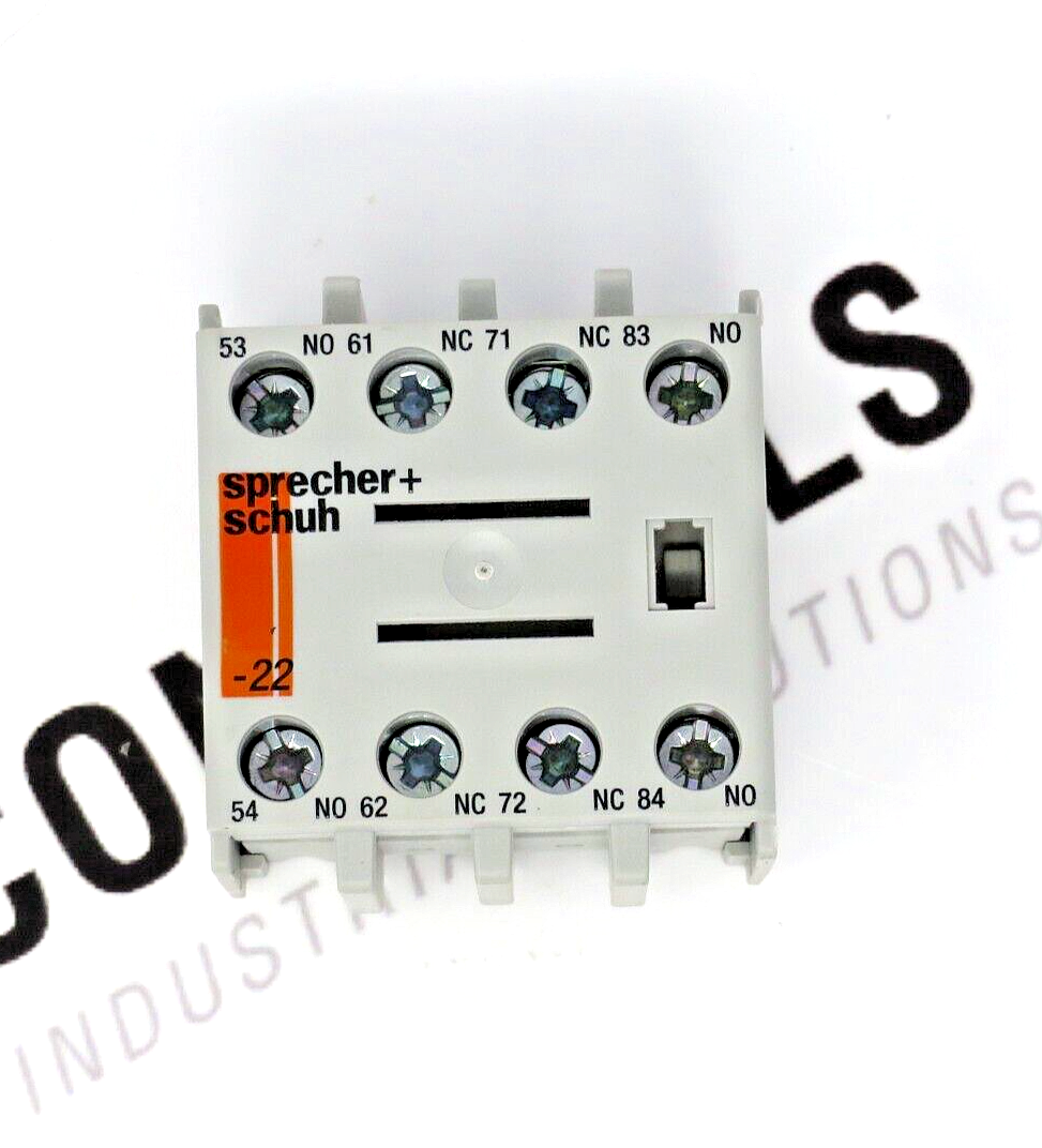 Sprecher + Schuh CS7-PV-22 Auxiliary Contact Front Mount 10 AMP 690 Volt