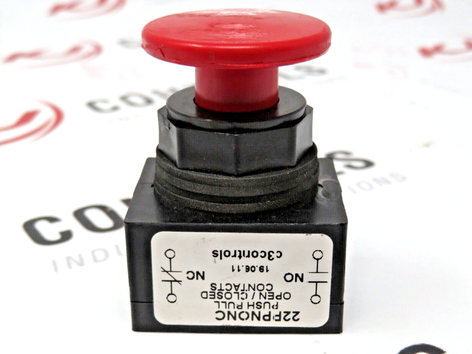 C3 Controls 22PPNONC-XPMRD Push-Pull Button NO/NC Polyester Clamp Mushroom Cap