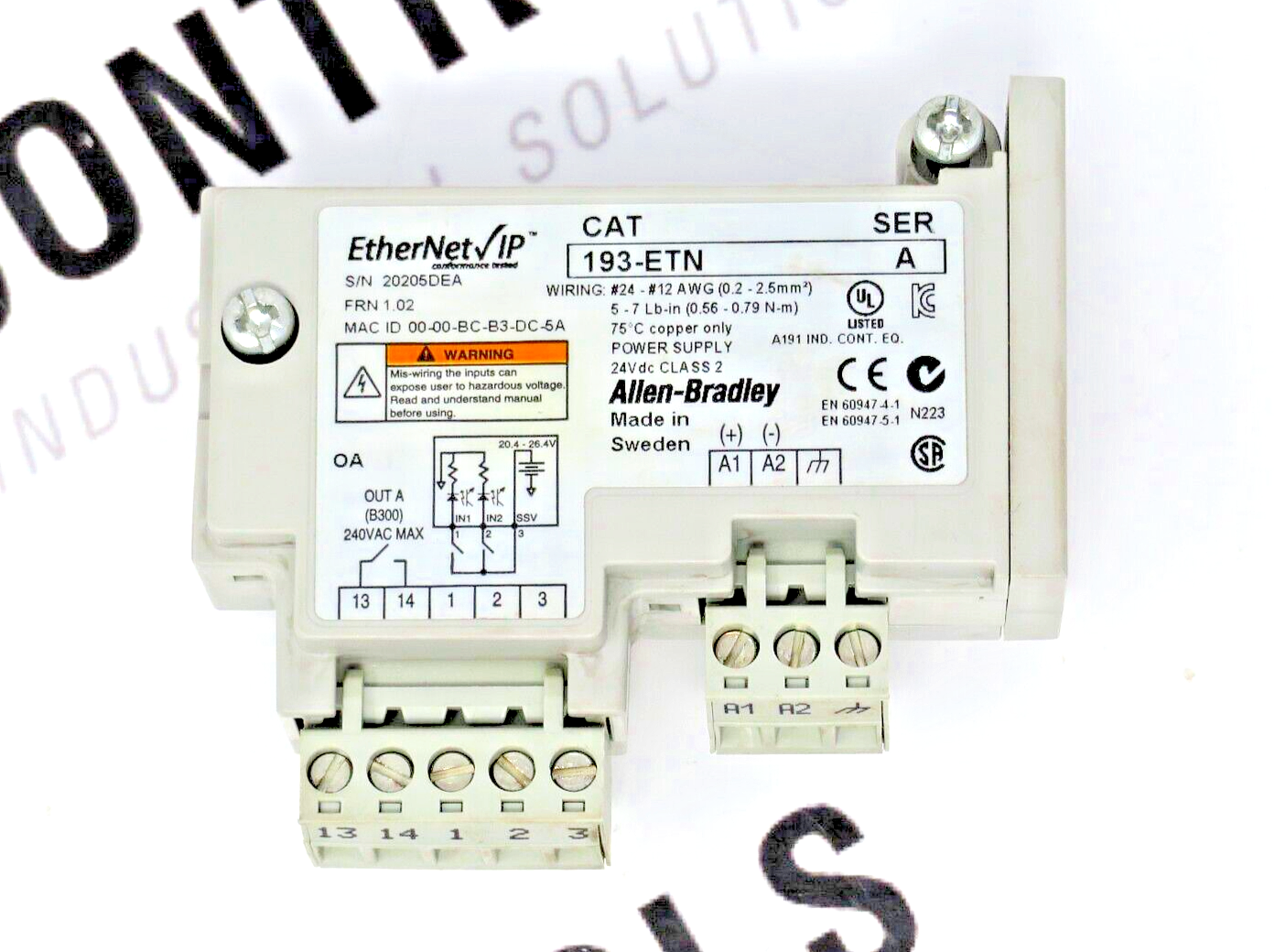 Allen-Bradley 193-ETN E1 Plus EtherNet/IP Communication Module