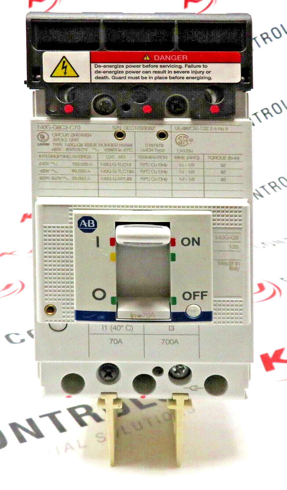 Allen-Bradley 140G-G6C3-C70 70 AMP 65 kA @ 480V Molded Circuit Breaker