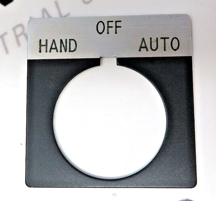 Allen-Bradley 800T-X511 Accessory Legend Plate HAND-OFF-AUTO Gray/Black Series A