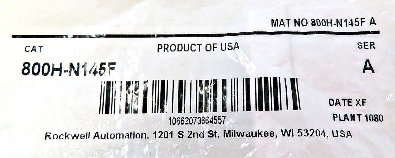 Allen-Bradley 800H-N145F 30MM Selector Switch Knob With White Insert