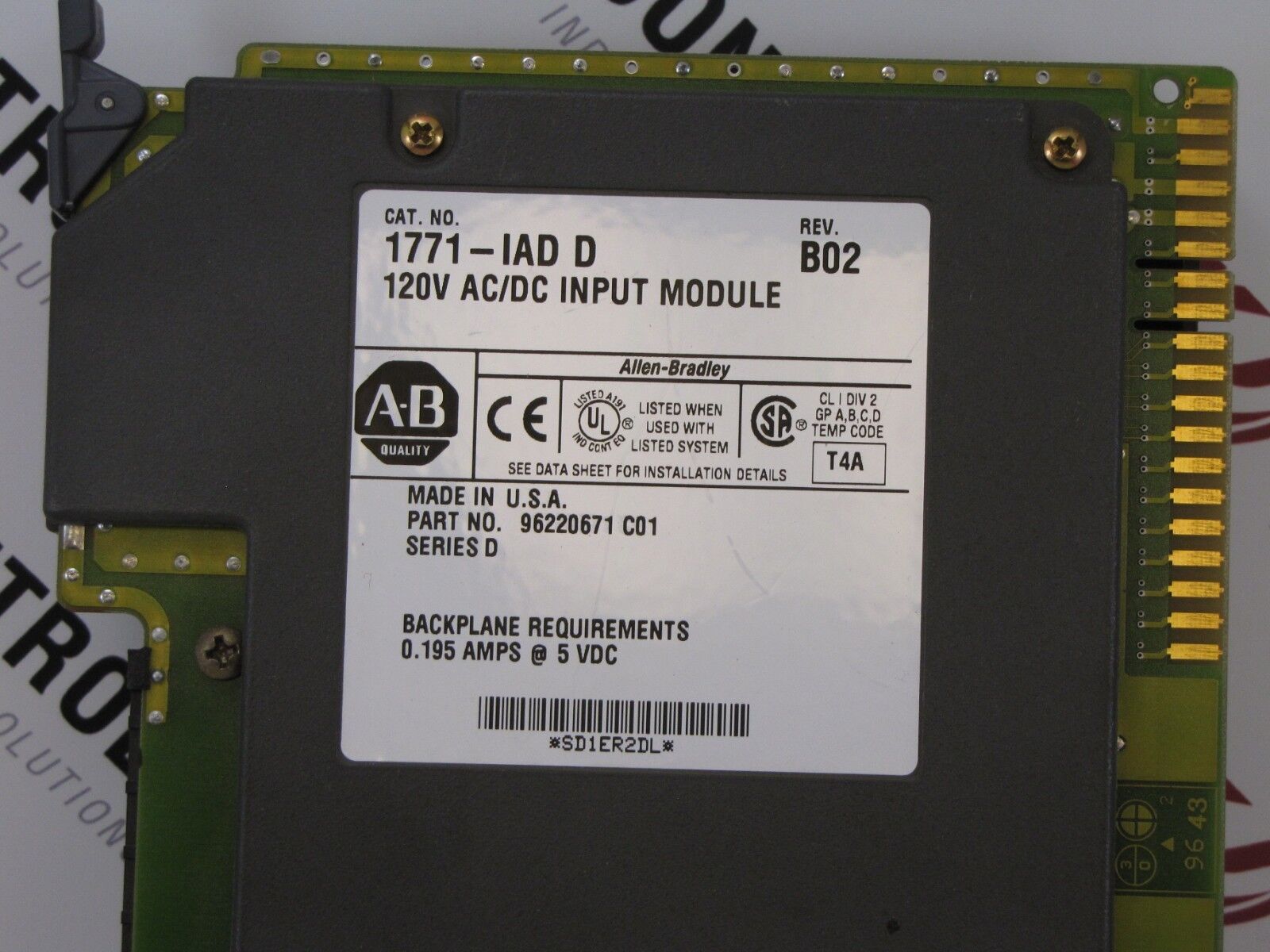 Allen-Bradley 1771-IAD Input Module 16-Point Digital 0.25AMP 120VAC 5DC