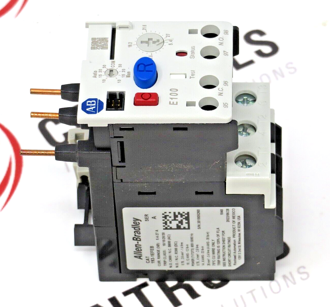 Allen-Bradley 193-1EFEB E100 Series Overload Relay 5.4-27.0A Manual/Auto Reset