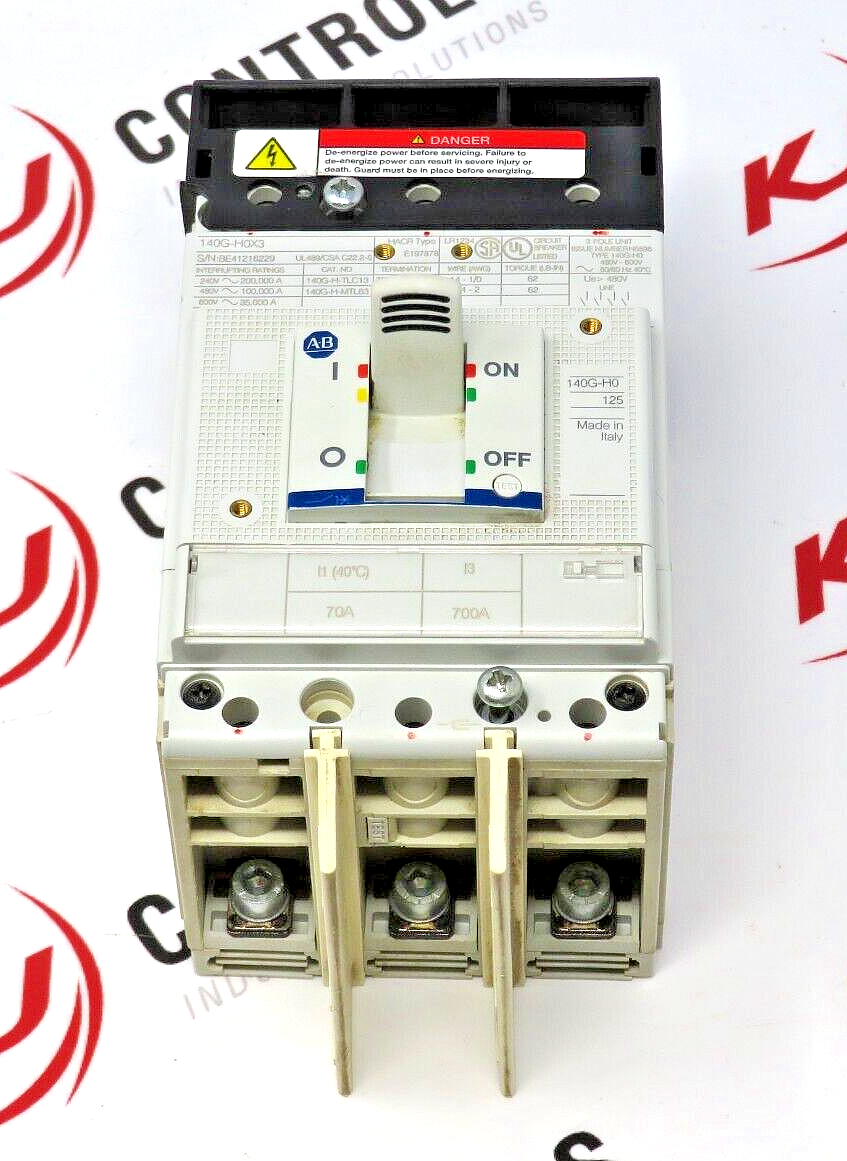 Allen-Bradley 140G-H0X3 125A H-Frame Molded Case 100 kA @ 480V Circuit Breaker